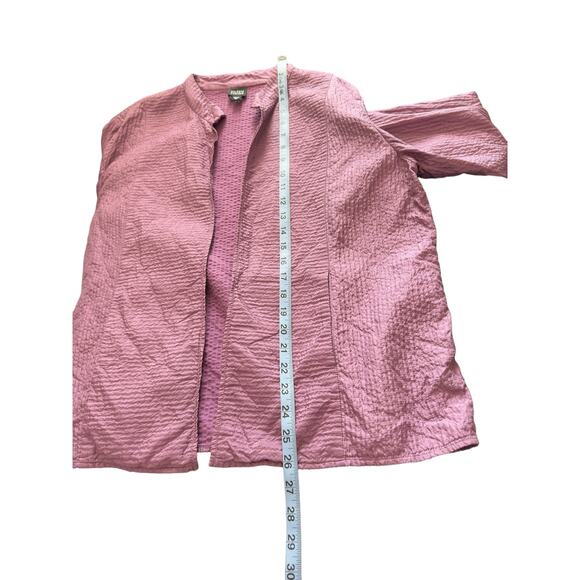 Eileen Fisher Blazer Purple Open Lightweight Silk Stitched Relaxed Mature Sie XL - Picture 11 of 11